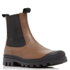 Loewe Khaki Green Rubber-Trimmed Leather Chelsea Boots - 5, in box 🇪🇸